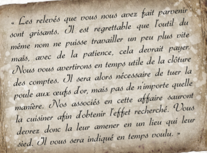 Lettre des commanditaires